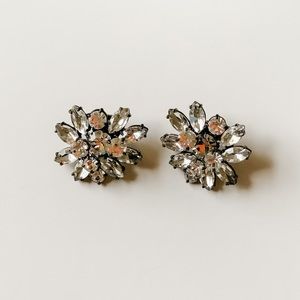 Jcrew burst earrings - black and crystal